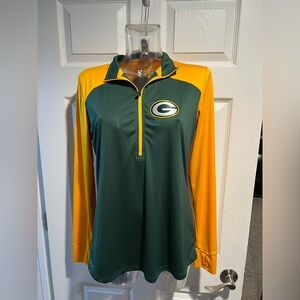 Green and Yellow Green Bay Long Sleeve Pullover